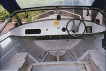 Inside of a typical boat, with corrosion, before rejuvinating with Nyalic